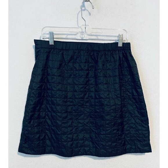 Uniqlo Skirt Womens Large Black Quilted Wrap Mini Snap Closure Gorpcore Puffer - Picture 3 of 6